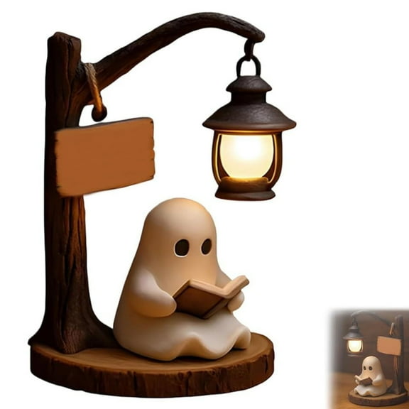 KRQAP 2025 Halloween Ghost Lamp Hanging Resin Ghosts Indoor And Outdoor Decorations For Halloween, Home Items Sale