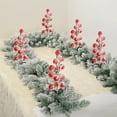 thumbnail image 6 of ufehgfjh Christmas Decor Christmas Simulation Snow Frost Red Berry Branch Christmas Tree Wreath Decoration Foam Red Fruit Branch Christmas Fake Flower One Branch 12 Fruit A Pack Of 10 New Arrivals, 6 of 8