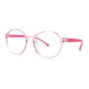 Child Size Round Thin Plastic 100% Blue Light Flitering Computer Glasses Pink
