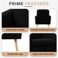 thumbnail image 2 of Frida Fleece Minimalist Accent Chair Set of 2 – Black, 2 of 10