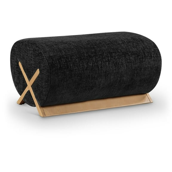 Meridian Furniture Akira Black Upholstered Ottoman