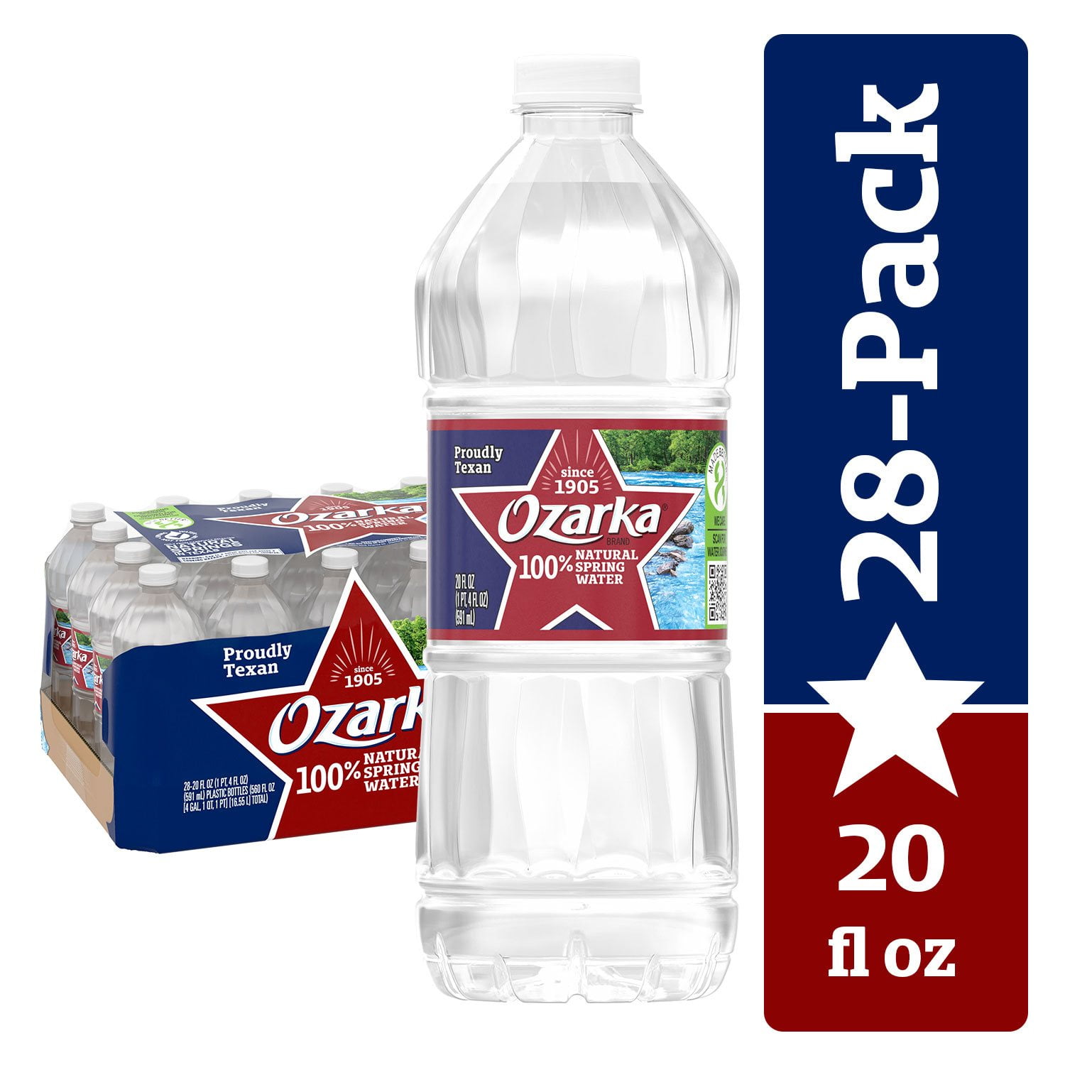 Ozarka Natural Spring Water 20 Fluid Ounce (Pack of 28)