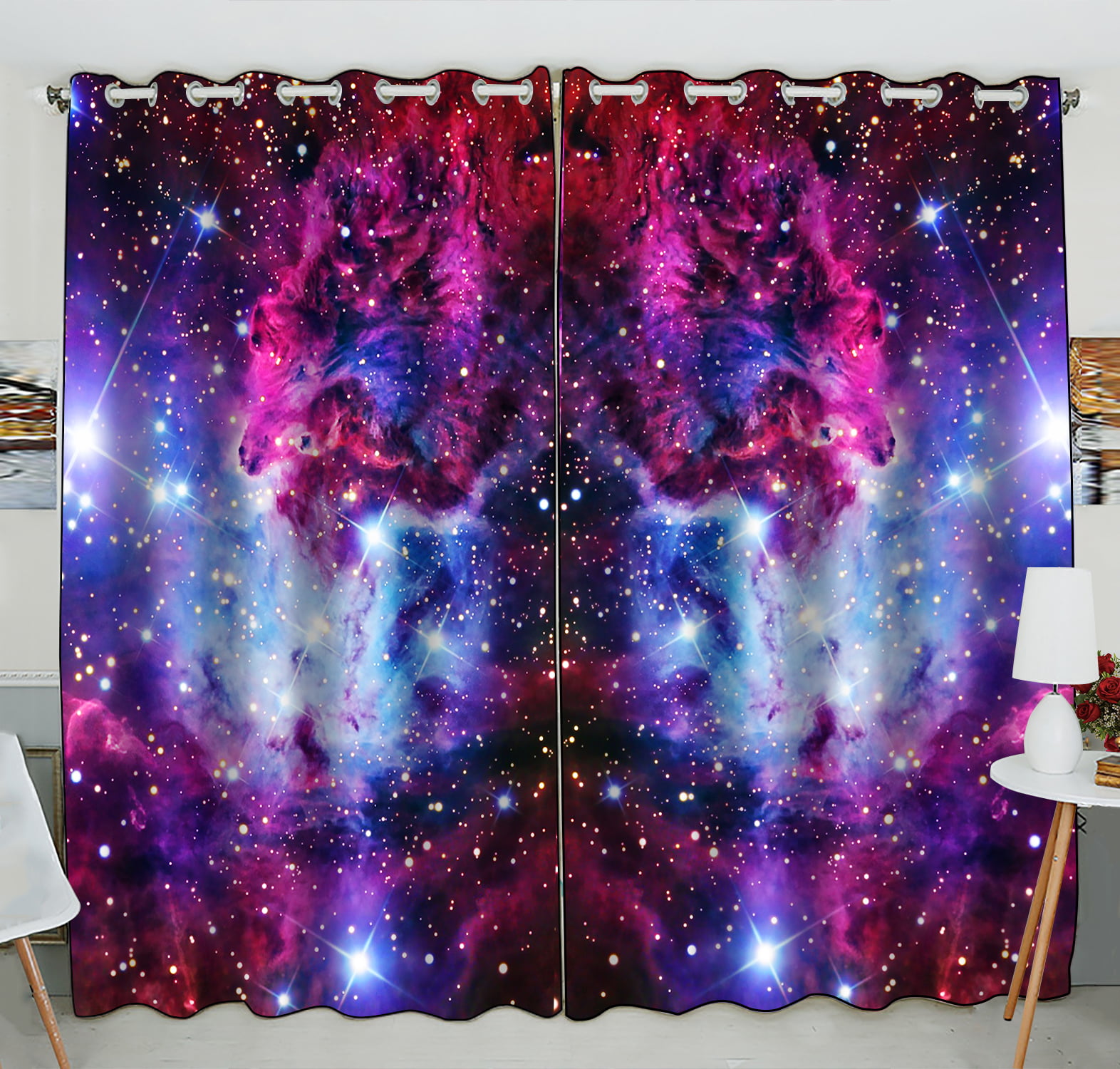 42 W x 63 L 1 Panel BlessLiving Colorful Toy Window Curtain Blocks Background Pattern Blackout Curtains Fun and Colorful Curtains Drapes for Kids Teen Boys Girls Grommet