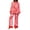 Red, variant on Wang6 Women's Satin Silk Pajamas Sets Soft 2 Piece Long Sleeve Pjs Sets V Neck Button Shirts Wide Leg Pants Ladies Loose Fit Floral Printed Sleepwear Lounge Sets Black1 XL