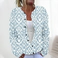 thumbnail image 2 of ZQUUVOU Women's Shirts Cardigan Long Sleeve Hollow Out Solid Color Jacket (Light Blue,2XL), 2 of 5