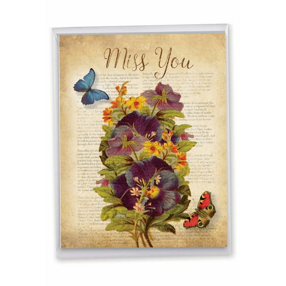 1 Big Miss You Card with Envelope (8.5 x 11 Inch) - Fluttering Words J6477AMYG