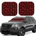 thumbnail image 2 of Picia Red Skulls 2 Piece Car Windshield Sun Shade Foldable | Foldable Sun Shield for Front Window Blocks UV Rays and Keeps Your Vehicle Cool-Large, 2 of 7