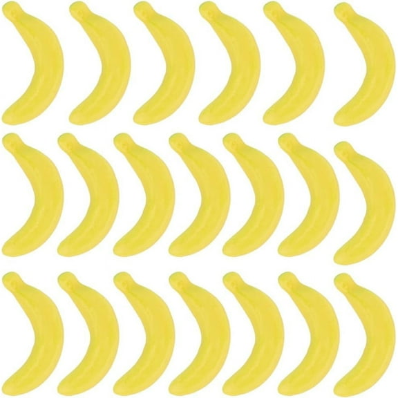 Mini Foam Imitation Banana Artificial Fruit Pretending Prop Decorations Gold 64.5x33x17mm 20pcs/set