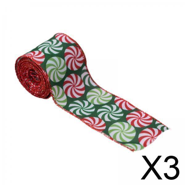 3 Cintas Navideñas Decorativas Para Manualidades, Regalos De Fiesta, Estilo A
