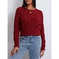 thumbnail image 3 of xiaxaixu Pull Rétro en Tricot Torsadé pour Femmes Couleur Unie Manches Longues Pulls Col Rond Automne Hiver Mode Urbaine, 3 of 9