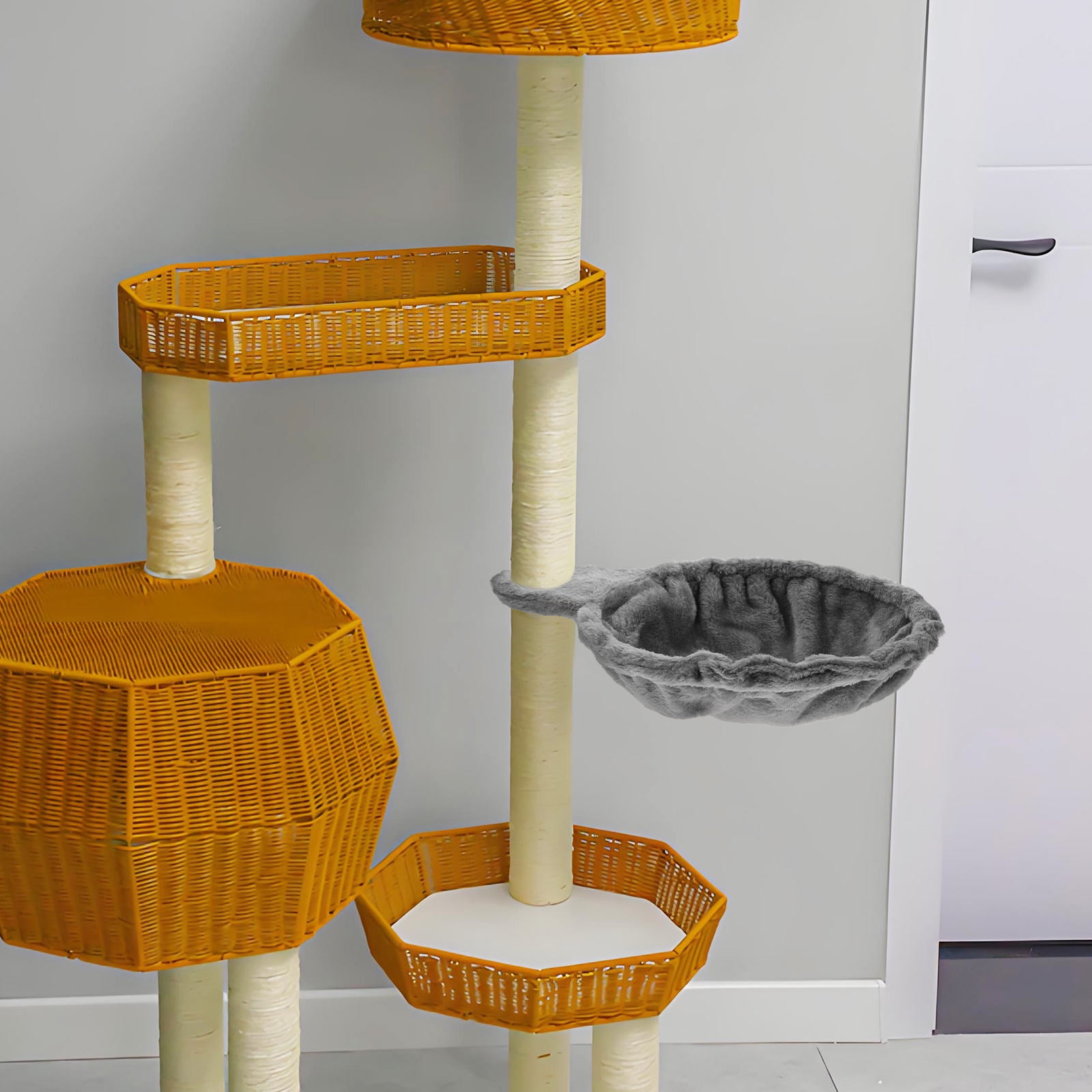 UPKOCH for Indoor Cats Large Self Warm Elevated Hammock Scratching Post