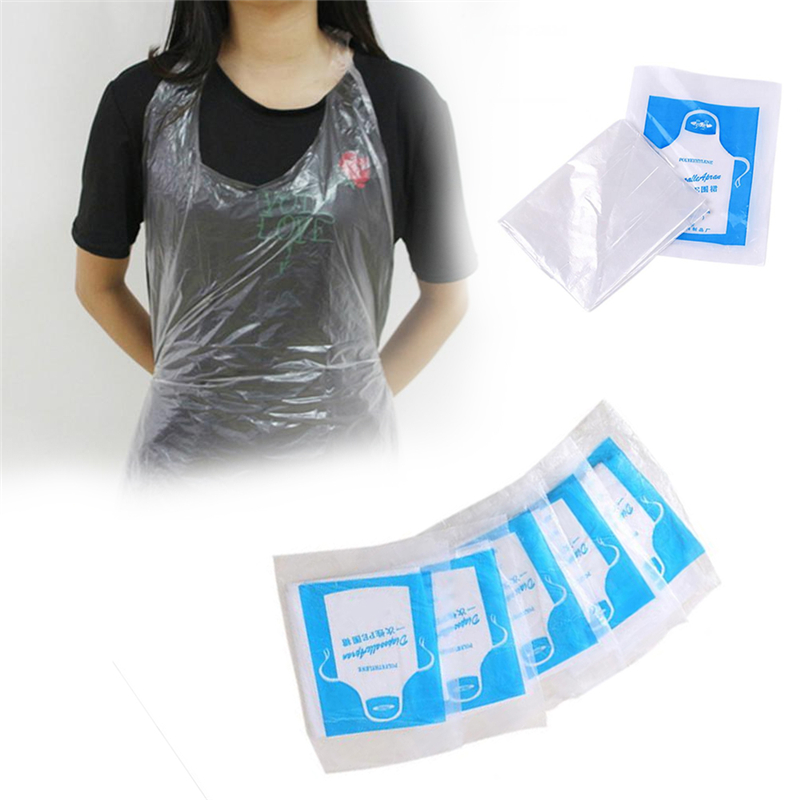Pack of 100/200 Plastic Aprons Disposable Waterproof Apron Home Kitchen