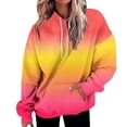 thumbnail image 5 of FNFYFH Womens Oversized Hoodies Gradient Drop Shoulder Sweatshirts Casual Long Sleeve Hooded Pullover Tops with Pockets, 5 of 5