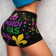 thumbnail image 5 of Yiaed Mardi Gras with Flamingo Print Women's Athletic Shorts Running Shorts Sporty Short High Waisted Elastic Workout Shorts for Yoga Gym Running & Sports -Large, 5 of 7
