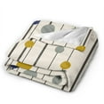 thumbnail image 2 of DouZhe Ultra-Soft Micro Fleece Lightweight Flannel Bed Blanket, Abstract Circles and Lines Print Cozy Warm Throw Blankets, 50"x40", 2 of 7