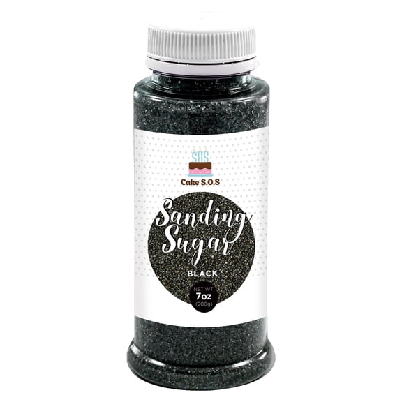 Cake S.O.S Black Sanding Sugar Dessert Sprinkles, 7 oz