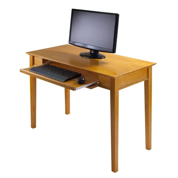 Contemporary Home Living Computer Desk Workstation with Keyboard Tray - 42" - Beige