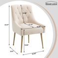 thumbnail image 7 of Boyel Living Dining Chair Set of 2 Velvet Upholstered with Gold Legs, Mid Century Modern Accent Chair for Bedroom, Living Room, Dining Room,Kitchen Dining Chairs Beige, 7 of 7
