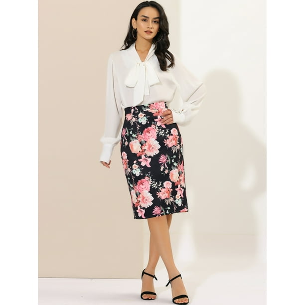 Knee length clearance skirt with bow