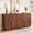 Arched Grooved-Walnut, variant on WIRRYTOR 63" Mid-century Modern Arched Grooved Sideboard Cabinet, 4-Door Buffet Sideboard with Adjustable Shelves, Walnut Storage Credenza TV Stand