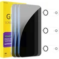 thumbnail image 1 of [3+3Pack] for iPhone Air Privacy Screen Protector with Camera Lens Protector Full Coverage Anti-Spy Tempered Glass Film 9H Hardness Easy Installation Bubble Free [6.5 inch], 1 of 7