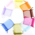 thumbnail image 3 of 50pcs/lot Adjustable Drawstring Organza Bag 5x7cm 7x9cm 9x12cm 10x15cm Jewelry Packaging Candy Wedding Party Gifts Pouches Orange 5x7cm, 3 of 6