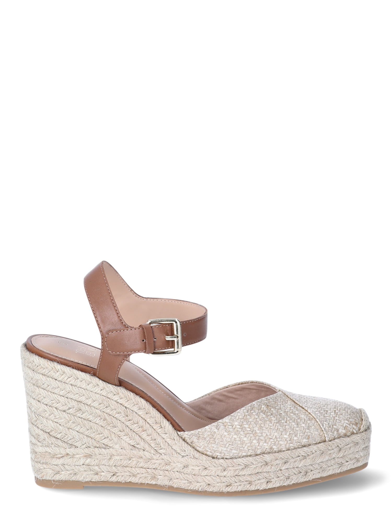 Time and Tru Women's Square Toe Espadrille Wedge Sandals