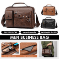 thumbnail image 4 of Men's Shoulder Messenger Bag PU Leather Handbag Business Crossbody Bag Briefcase, 4 of 12