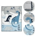 Lambs & Ivy Newborn Boy's Dino Blue/White 6Piece Nursery Bedding Set