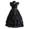 thumbnail image 4 of Halloween Cosplay Costume, Vestido De Malla En Capas Negro Para Niñas, Trajes De Vestir Para Niños Para La Fiesta De Navidad Halloween, Como Regalo, 4 of 4