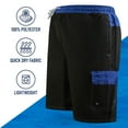 thumbnail image 4 of North 15 Men's Microfiber Swim Trunks with Cargo Pocket-6110-Blk-Ryl-Lg, 4 of 6