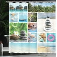 thumbnail image 4 of Ambesonne Spa Shower Curtain, Tropical Ocean Rock, 69"Wx84"L, Multicolor, 4 of 5
