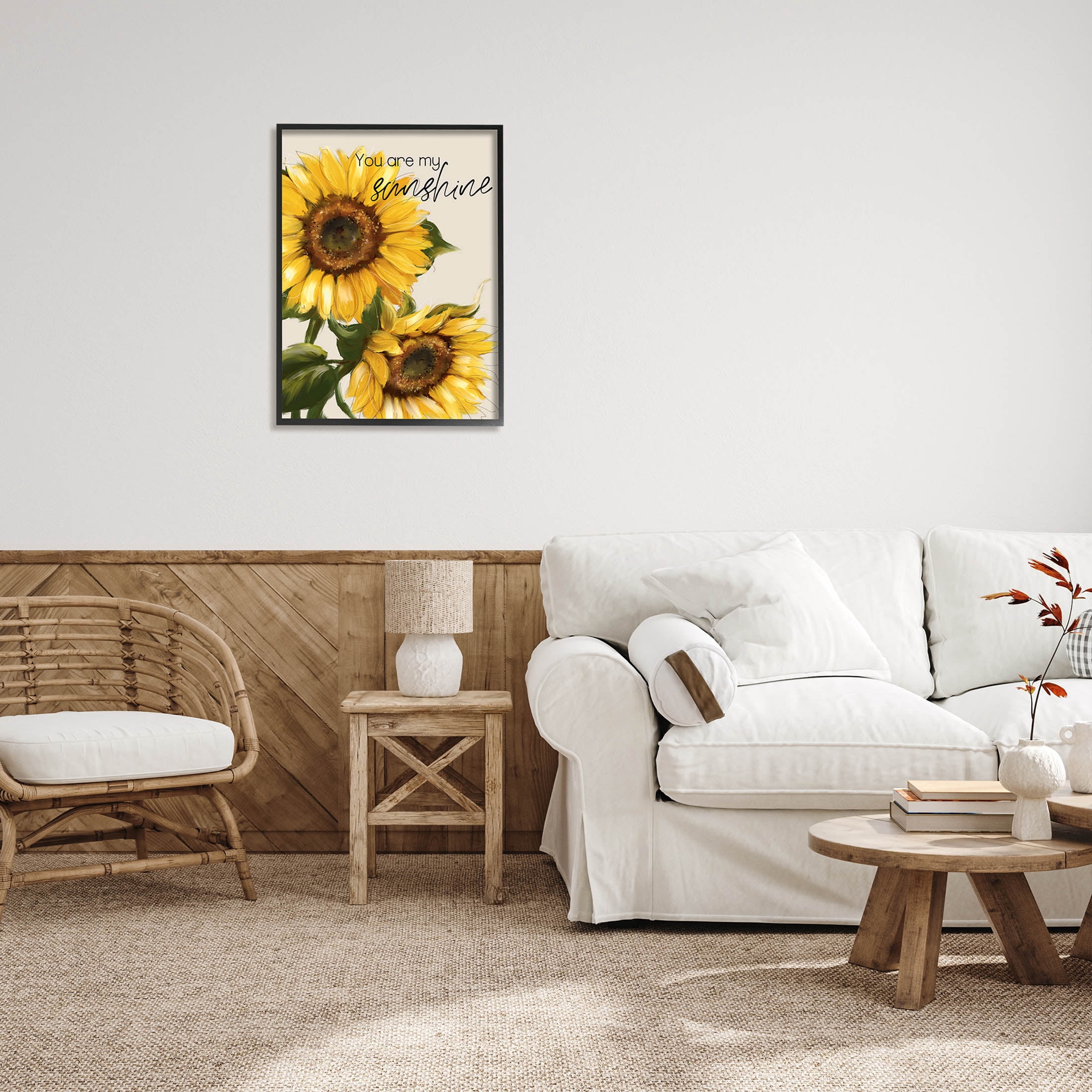 Stupell Industries You Are My Sunshine Sunflower Blooms Graphic Art Black Framed Art Print Wall Art, Design by Conrad Knutsen