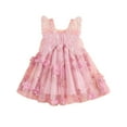 thumbnail image 2 of Musuos Toddler Girls Summer Princess Dress 6M 12M 24M 3Y 4Y Sleeveless 3D Flowers Cute Tulle A-Line Dress with Butterfly Wing, 2 of 10