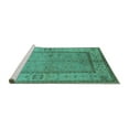 thumbnail image 2 of Ahgly Company Machine Washable Indoor Square Oriental Turquoise Blue Traditional Area Rugs, 4' Square, 2 of 4
