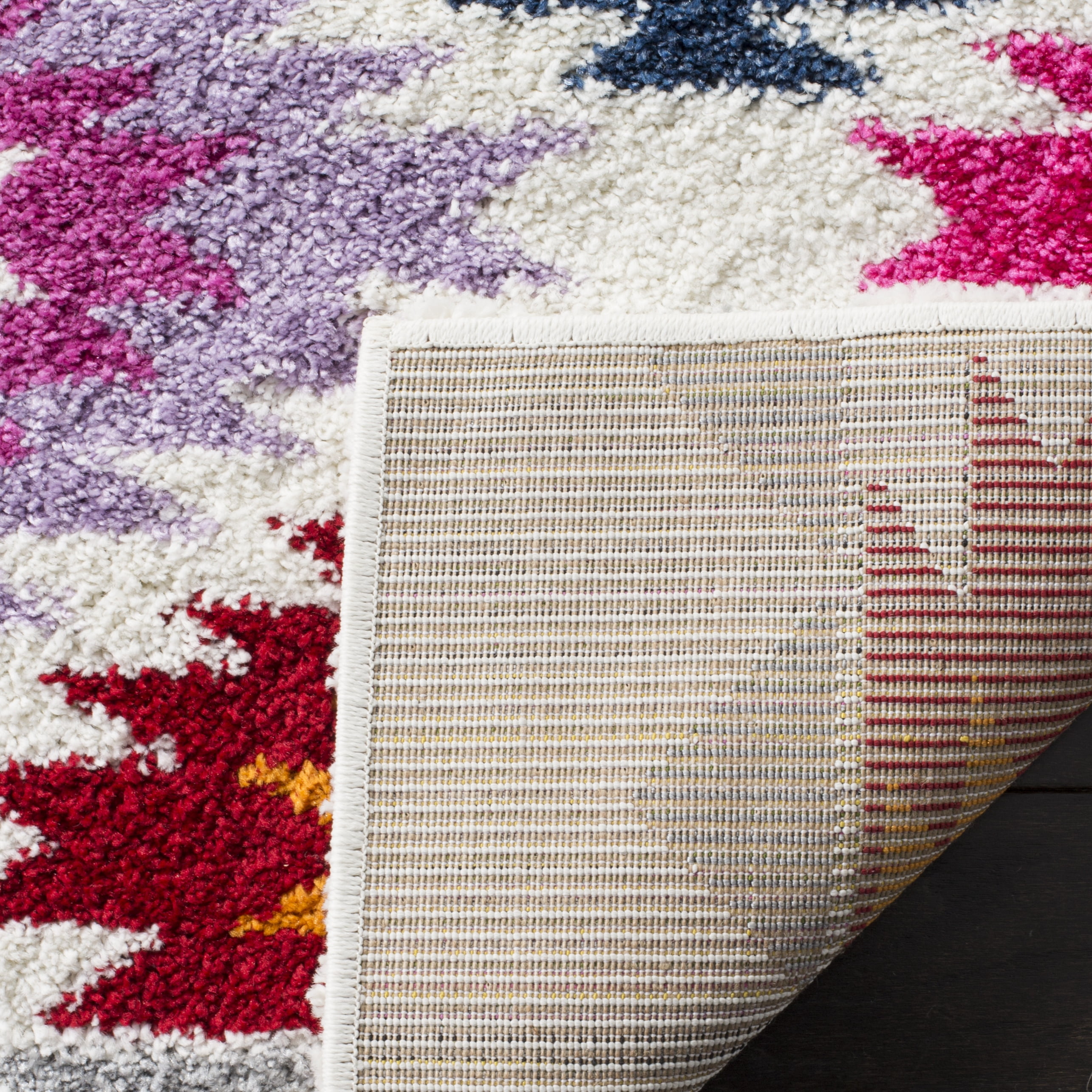 Safavieh Fiesta Frona Geometric Shag Area Rug, Cream/Multi, 3' x 5'