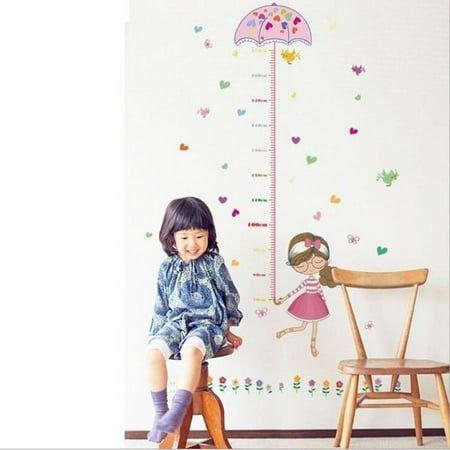 - Moderna Fashion Kids Height Growth Chart Wall Art Cartoon Girl Bird Flower Sticker Decal