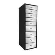 Impressions Vanity SlayStation® Mirrored 9-Drawers Vanity Storage Unit with Soft Close Dresser (Black)