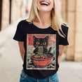 thumbnail image 2 of Womens Anime Cat Ramen Graphic T-Shirts Japanese Funny Graphic Short Sleeve Tees Kawaii Cat Anime Gifts Tops, 2 of 5
