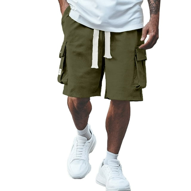 Men's Loose Sweatpants Cargo Shorts - Thin Quarter Pants, Casual/Beach, Multiple Sizes, Machine Washable