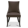 thumbnail image 3 of CHITA Upholstered Dining Chairs with Wood Legs Set of 2, Faux Leather in Chocolate Brown, 3 of 7