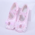 thumbnail image 4 of Miqool Kids 2-12 Satin Ballet Dance Shoes Rhinestone Bow Soft Sole Slip-On Elastic Strap Stage Shoes Flats for Performance Gymnastics Yoga, 4 of 9