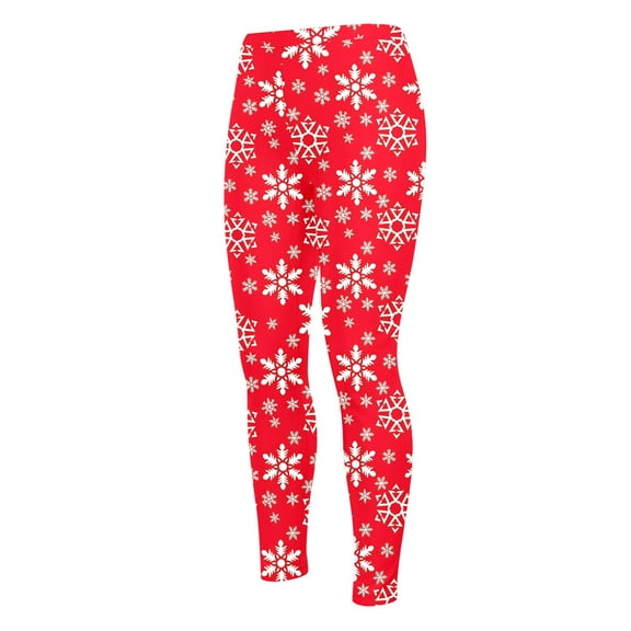 MEZZALL Child Pants Christmas Festive Snowflake Girls Athletic Pants Holiday Santa Comfort Slim Fit Casual Leggings With Stretch Waistband Play Everyday Wear Fashionable Trousers Slacks