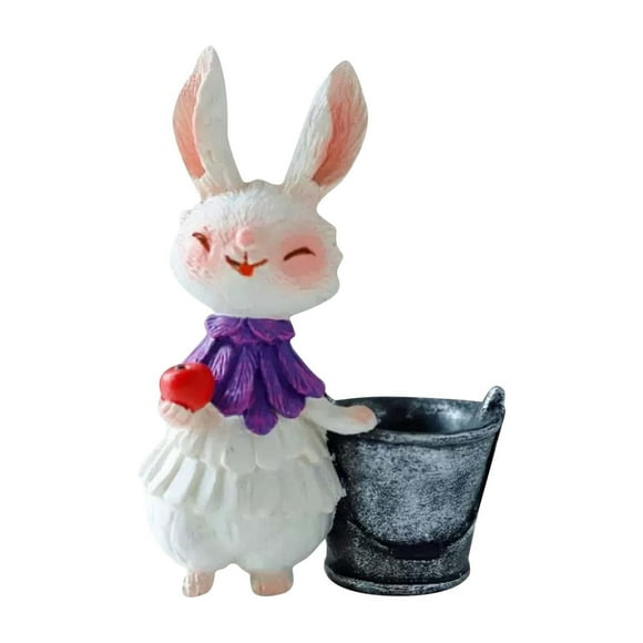 Hearth & Gear Easter Bunny Flower POTS Outdoor Patio Garden Decorative Vases Resin Crafts Ornaments Festive Atmosphere Snowflake Ornament Christmas Ornament Keepsake Ornament Exchange Christmas