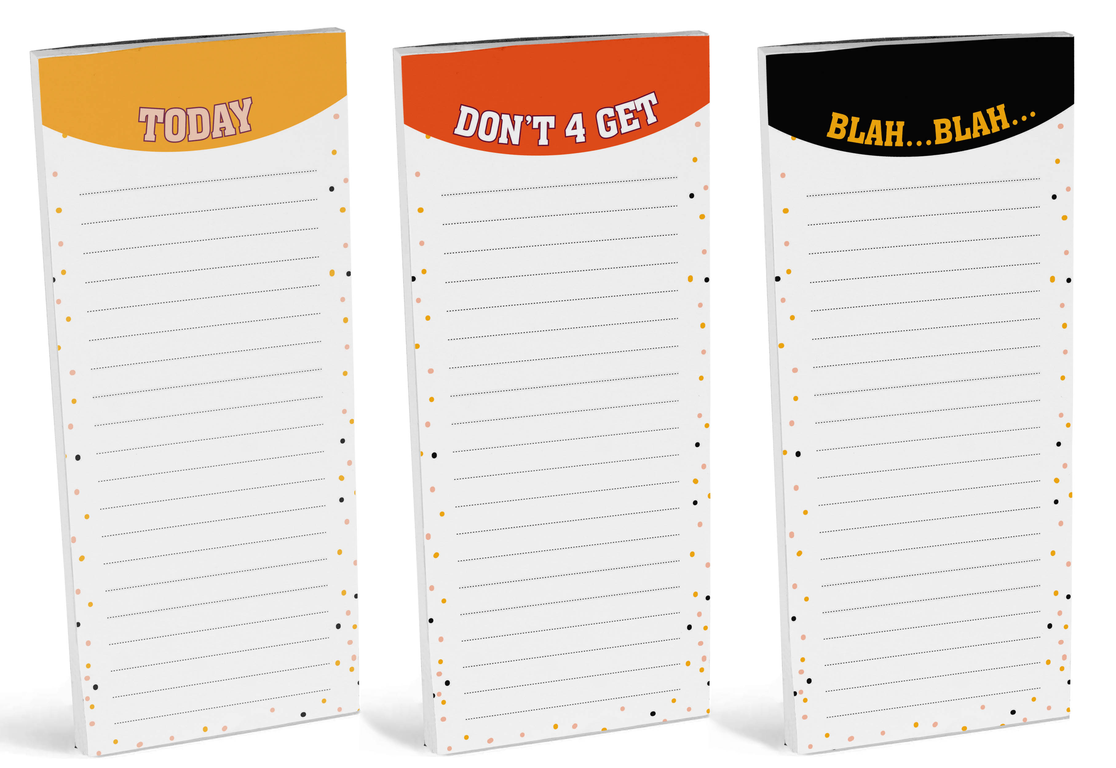 Inkdotpot Pack of 3 Magnetic Fridge To-Do List Notepads- Magnetic Memo Pads For Refrigerator-(50 Sheets Each)-B8