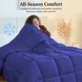 thumbnail image 3 of 100% Cotton All Season 1pc Box Stitched Comforter, Duvet Insert Cover, Pattern Solid Royal Blue Color Oversized King (120"x98") Size Machine Washable Lightweight, 3 of 6