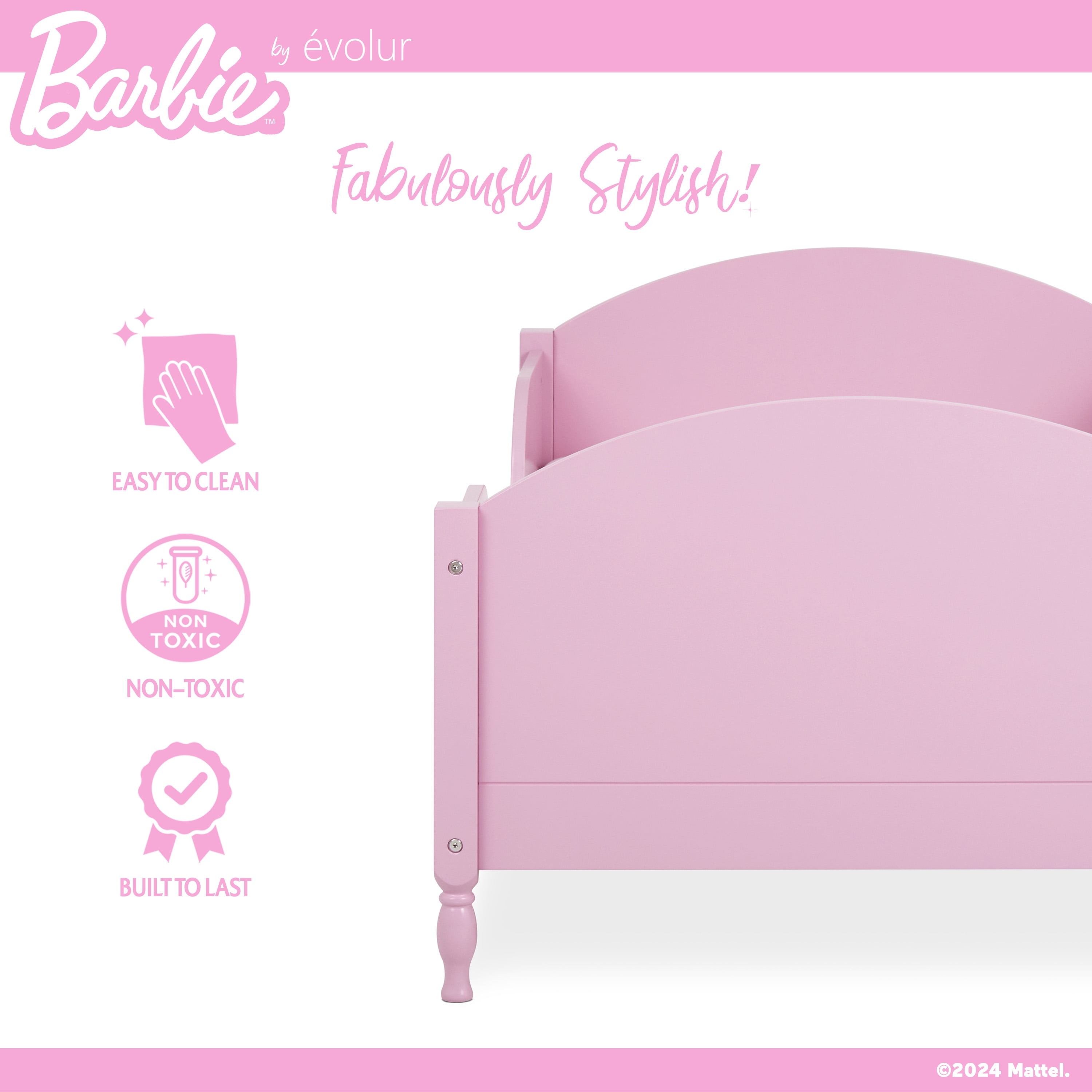 Evolur Barbie Dreamscape Toddler Bed in Pink