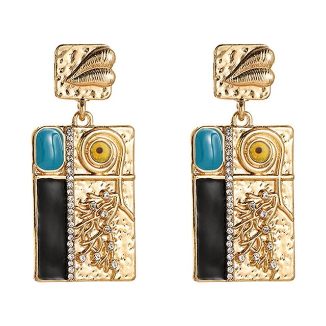JUJIA, pendientes de gota de ojo malvado con forma de corazón de amor étnico a la moda para mujer, pendientes colgantes de cristal de declaración Vintage, regalo de joyería Tan Jianjun unisex