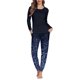 thumbnail image 1 of Ropa de dormir de manga larga con patrón navideño para mujer, Conjunto de pijama versátil de dos piezas, Jersey informal, ropa de dormir femenina, envío directo, 1 of 4