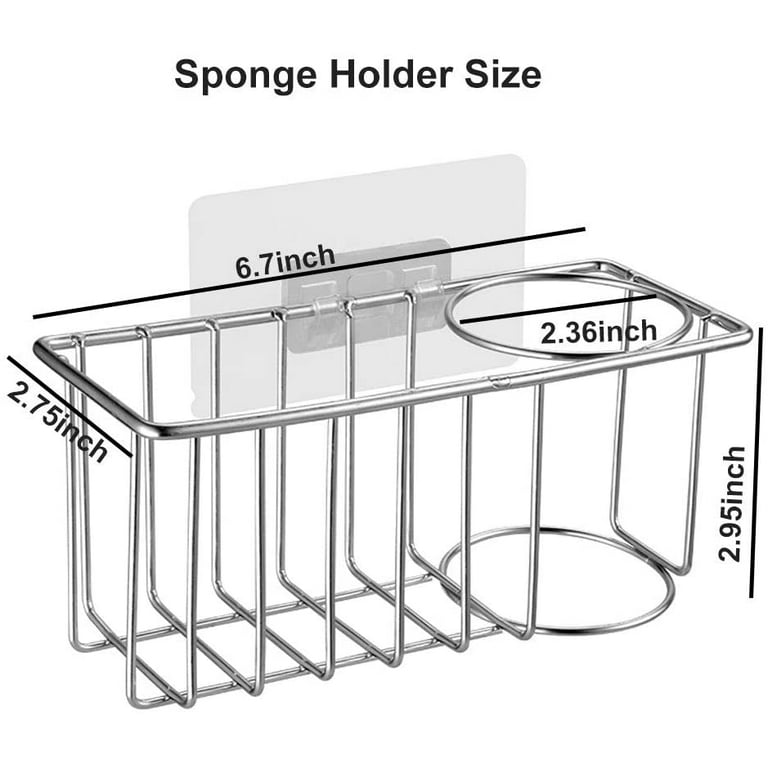 Sponge Holder for Kitchen Sink, Sink Caddy, Rustproof 304